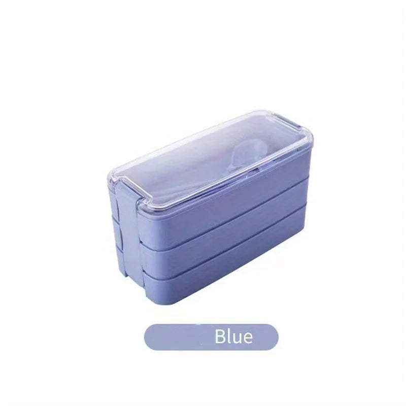 3-In-1 Portable Reusable Bento Box With Spoon And Fork