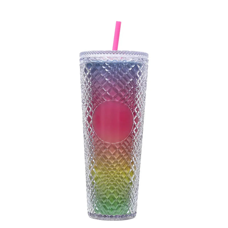 New Straight Plastic Straw Water Cup