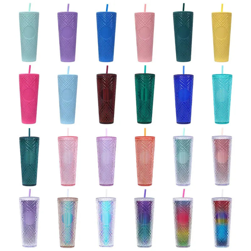 New Straight Plastic Straw Water Cup