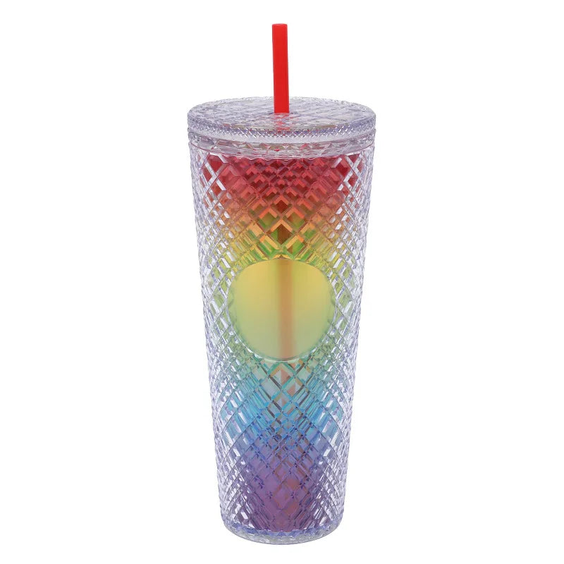 New Straight Plastic Straw Water Cup