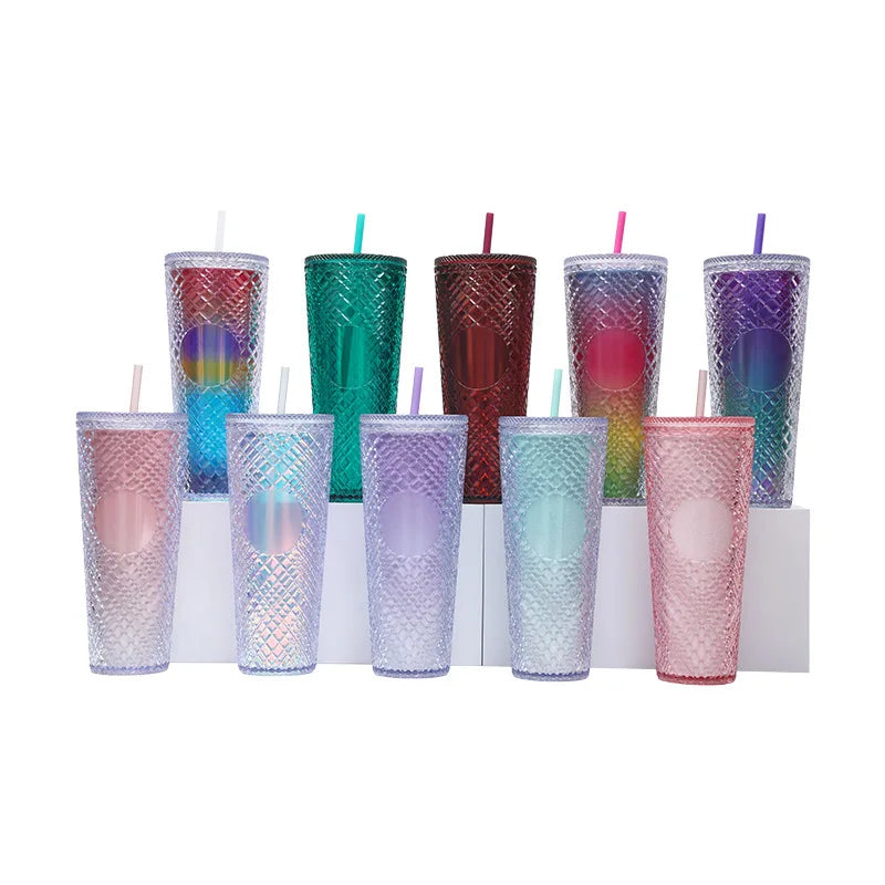 New Straight Plastic Straw Water Cup