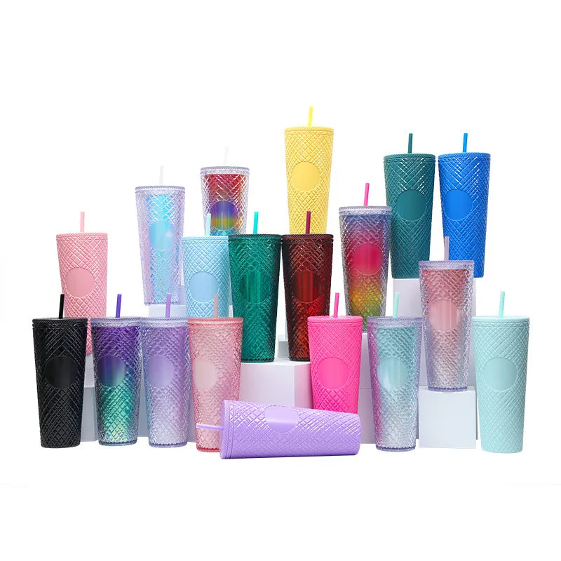 New Straight Plastic Straw Water Cup