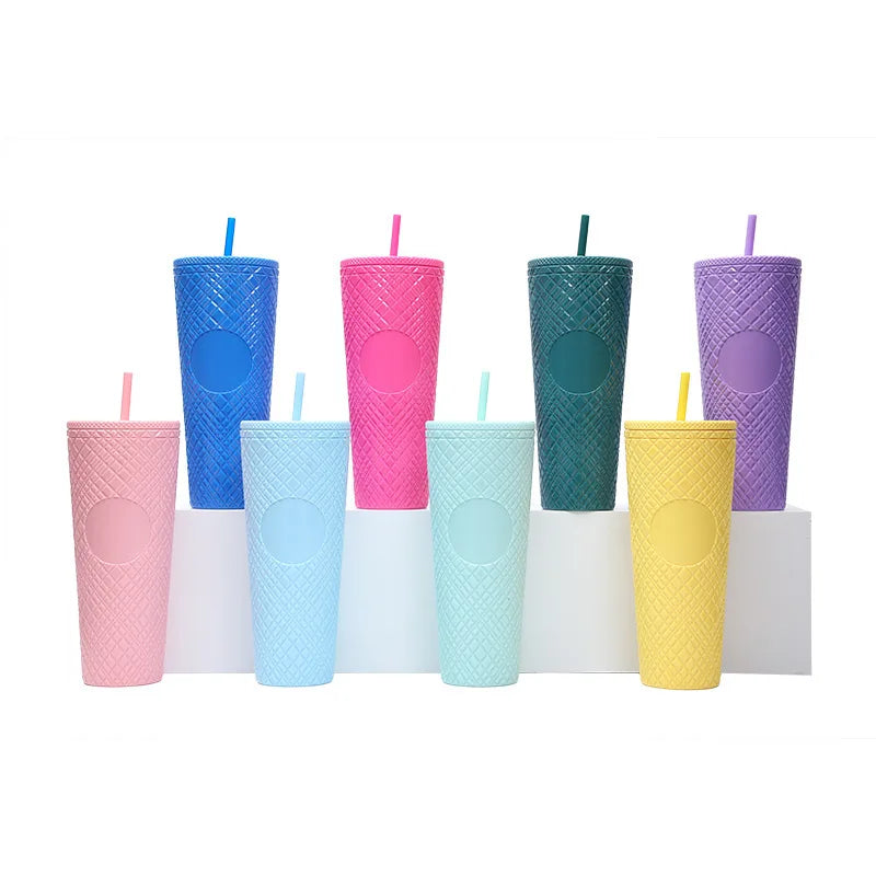 New Straight Plastic Straw Water Cup