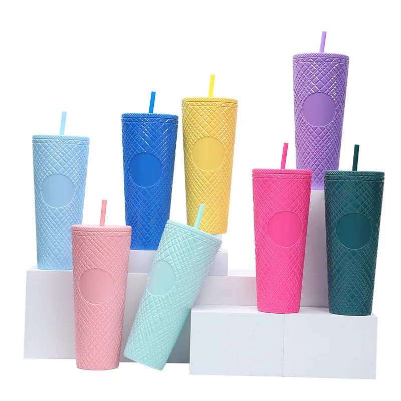 New Straight Plastic Straw Water Cup